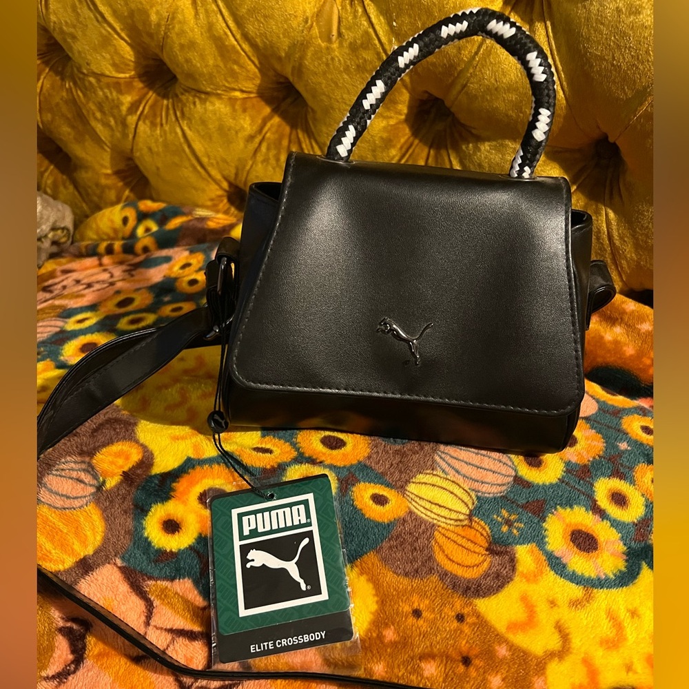 Small black puma elite crossbody bag